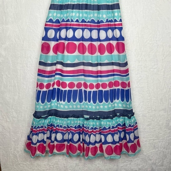 Vineyard Vines Carolina Maxi Dress 6 Ocean Splash NWT Cotton‎ Silk Lined Geo - Picture 8 of 14